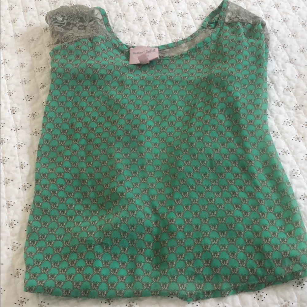 Mint green lightweight bohemian blouse